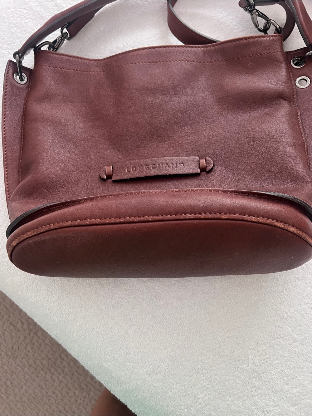 Longchamp Chestnut Brown Leather Crossbody Bag - Picture 6 of 6